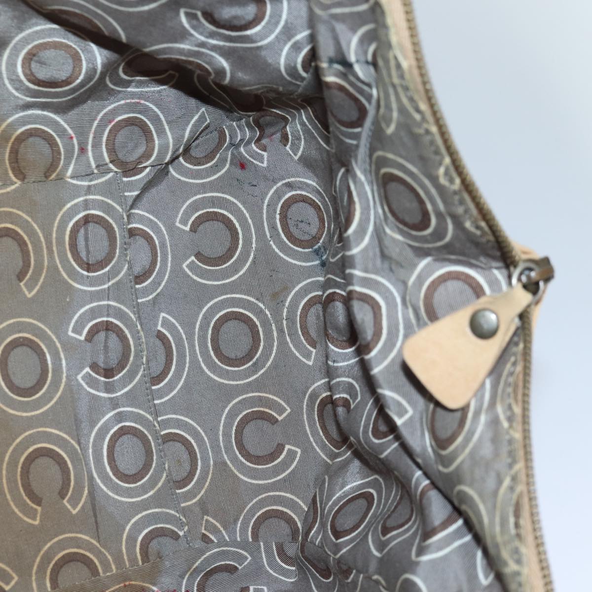 CHANEL Hand Bag Leather Beige CC bs17225