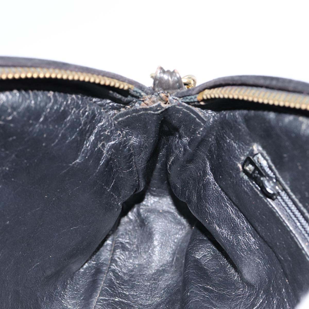 CHANEL Matelasse Chain Shoulder Bag Suede Black Gold CC bs17434
