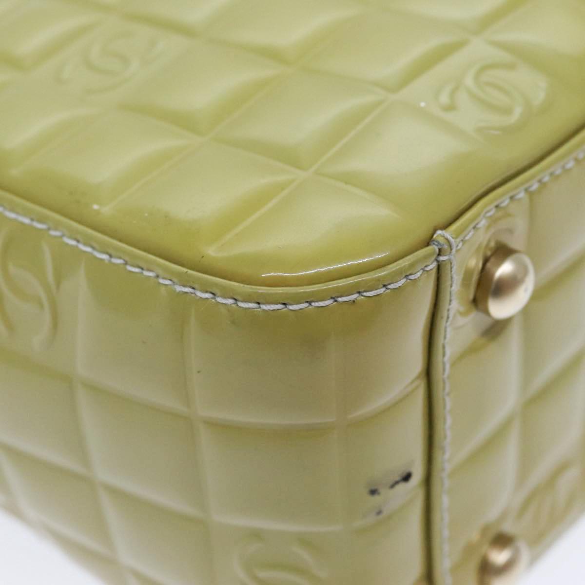 CHANEL Hand Bag Patent leather Yellow Gold CC bs17592