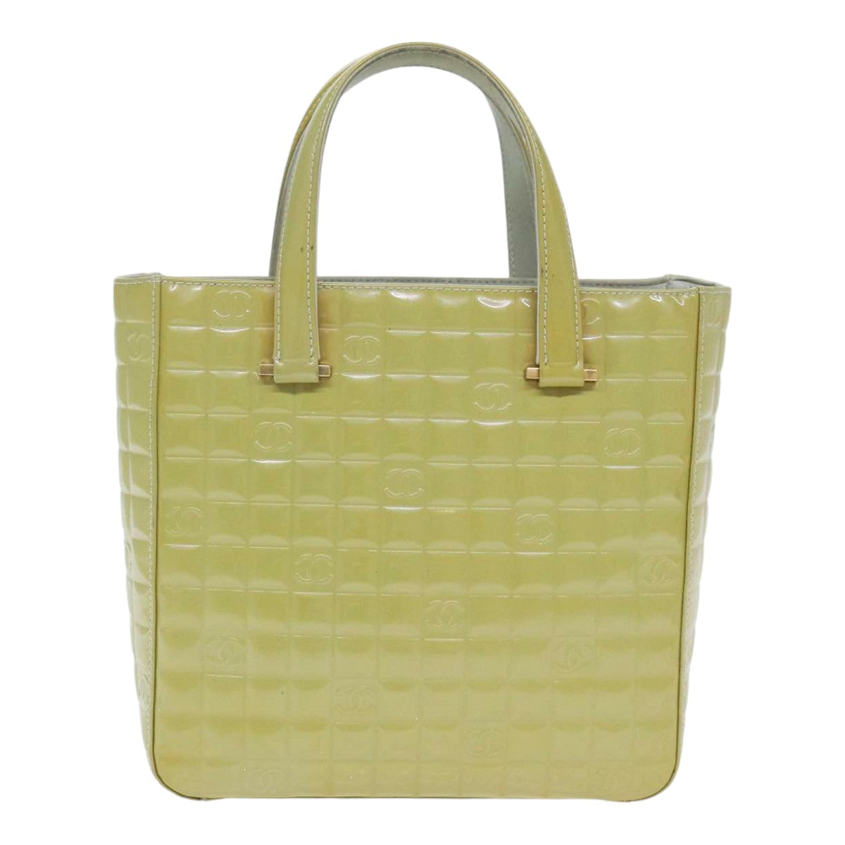 CHANEL Hand Bag Patent leather Yellow Gold CC bs17592
