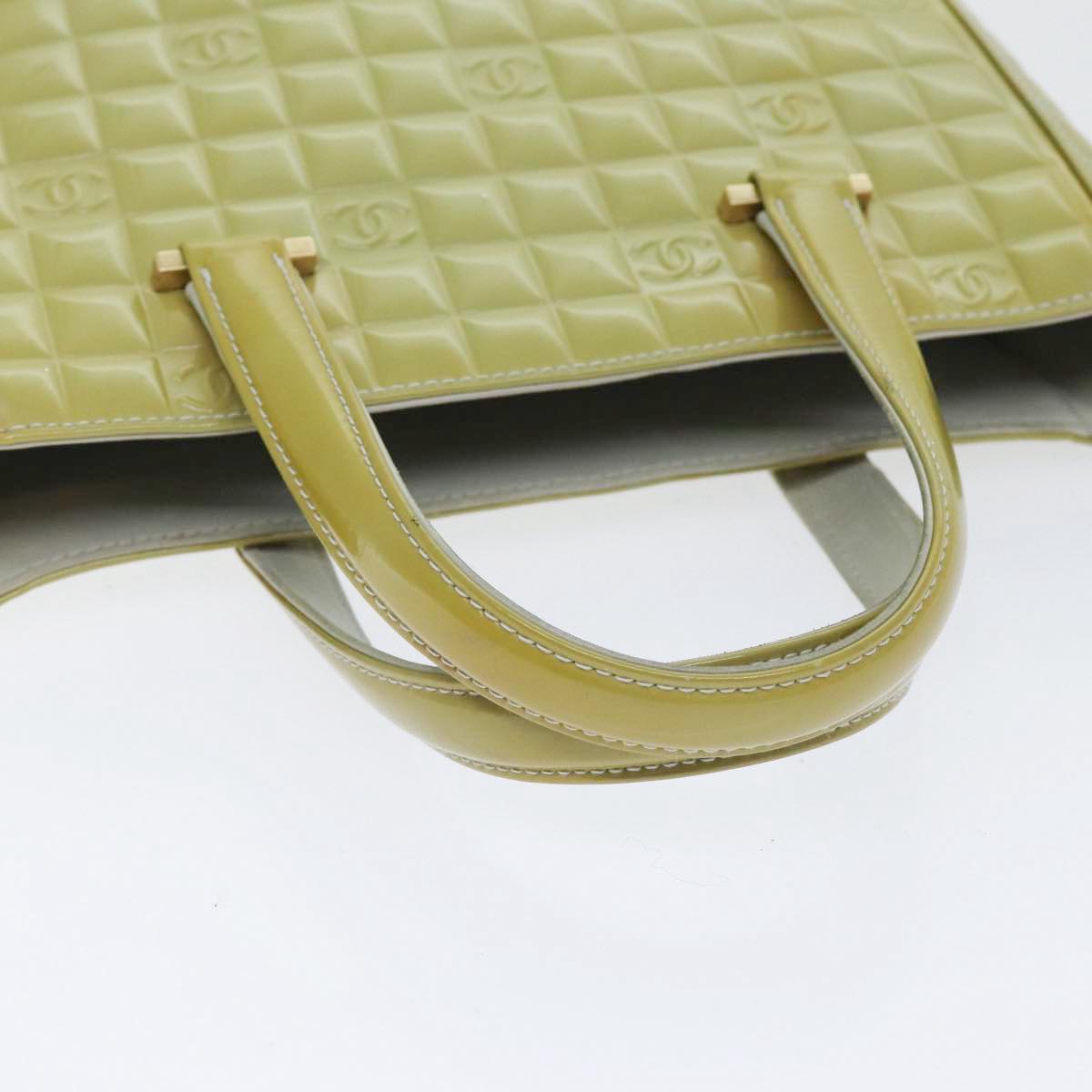 CHANEL Hand Bag Patent leather Yellow Gold CC bs17592