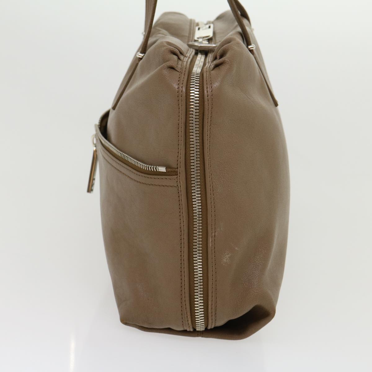 FENDI Tote Bag Leather Gray bs1776