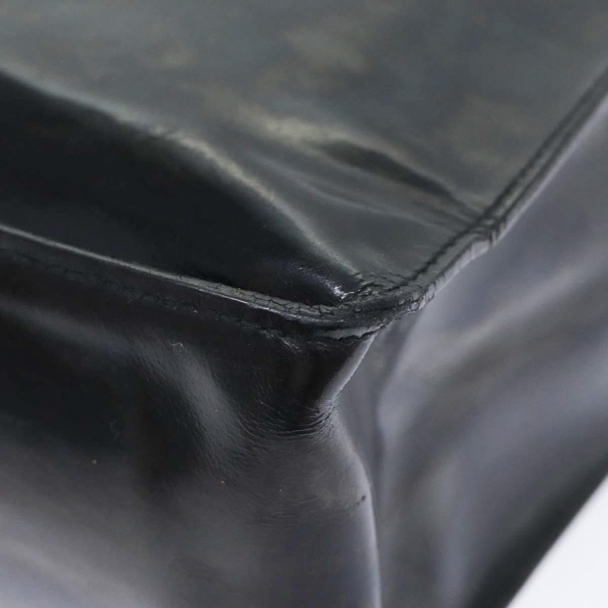 CHANEL Hand Bag Patent leather Black Silver CC bs17831