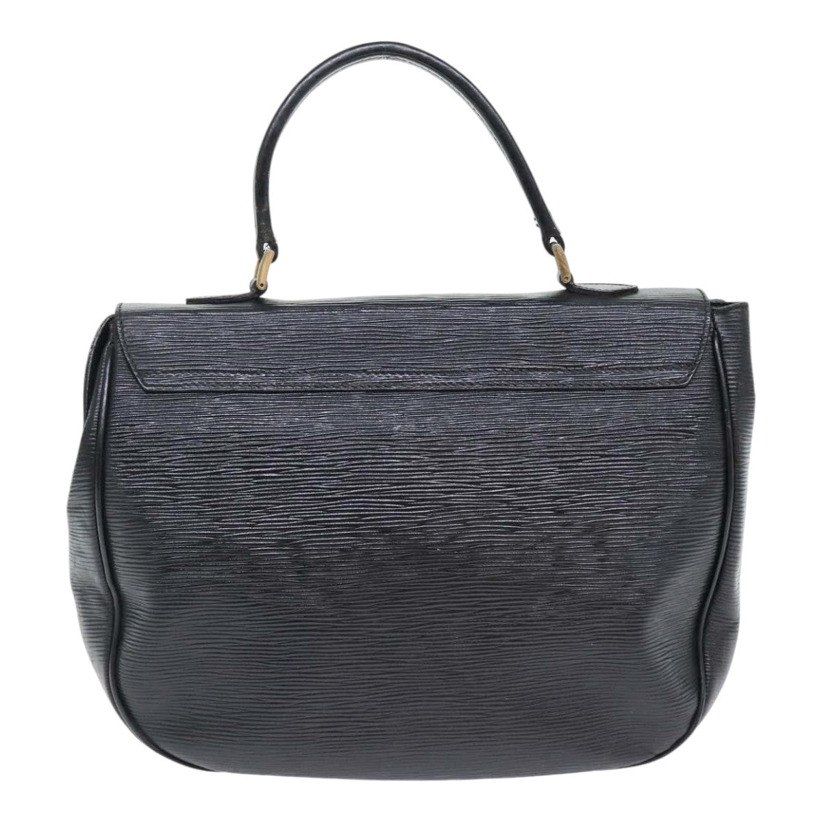 FENDI Hand Bag Leather Black Gold bs17873