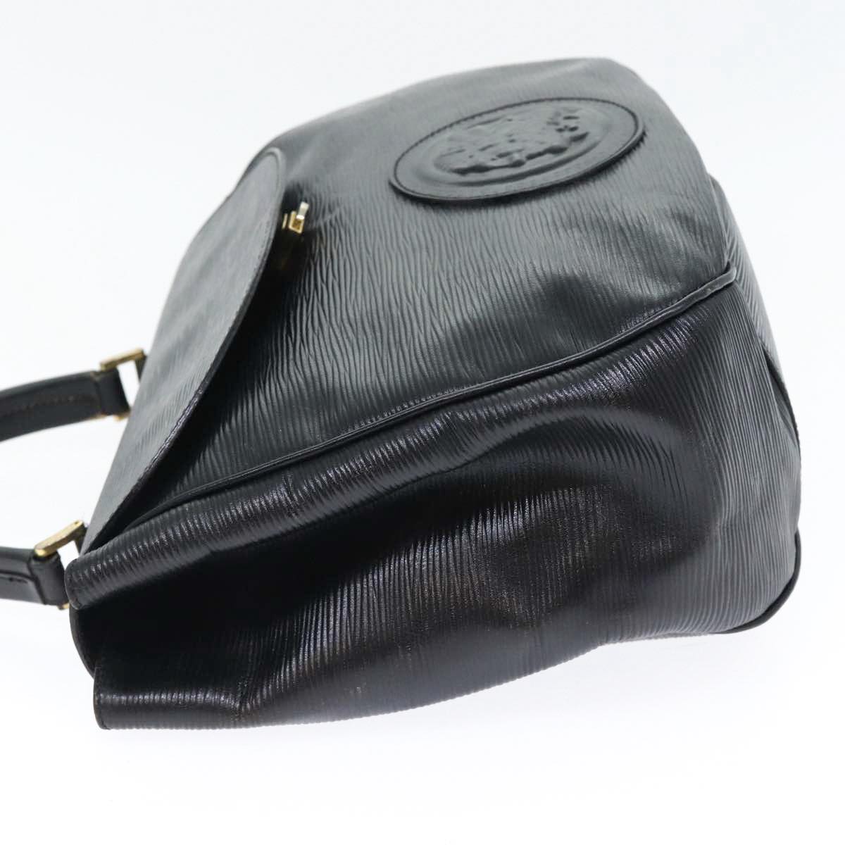 FENDI Hand Bag Leather Black Gold bs17873