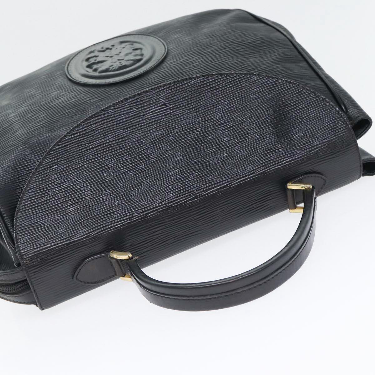 FENDI Hand Bag Leather Black Gold bs17873