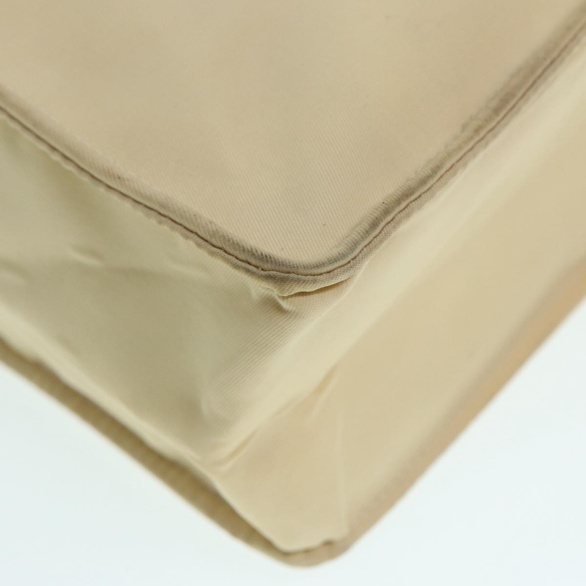 CHANEL Hand Bag Nylon Beige Gold CC bs17982