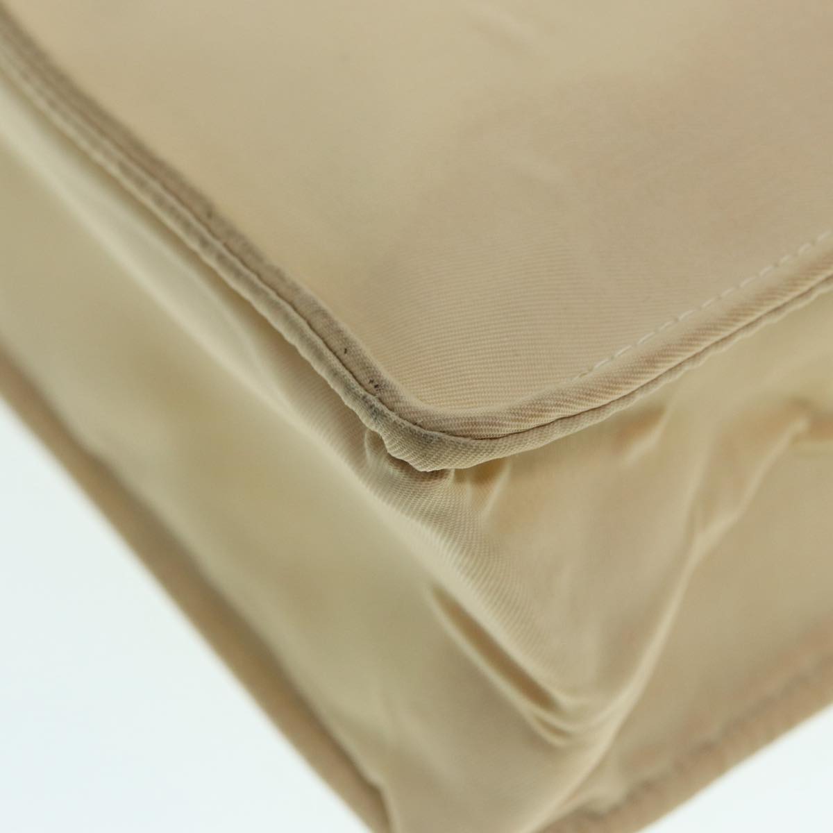 CHANEL Hand Bag Nylon Beige Gold CC bs17982