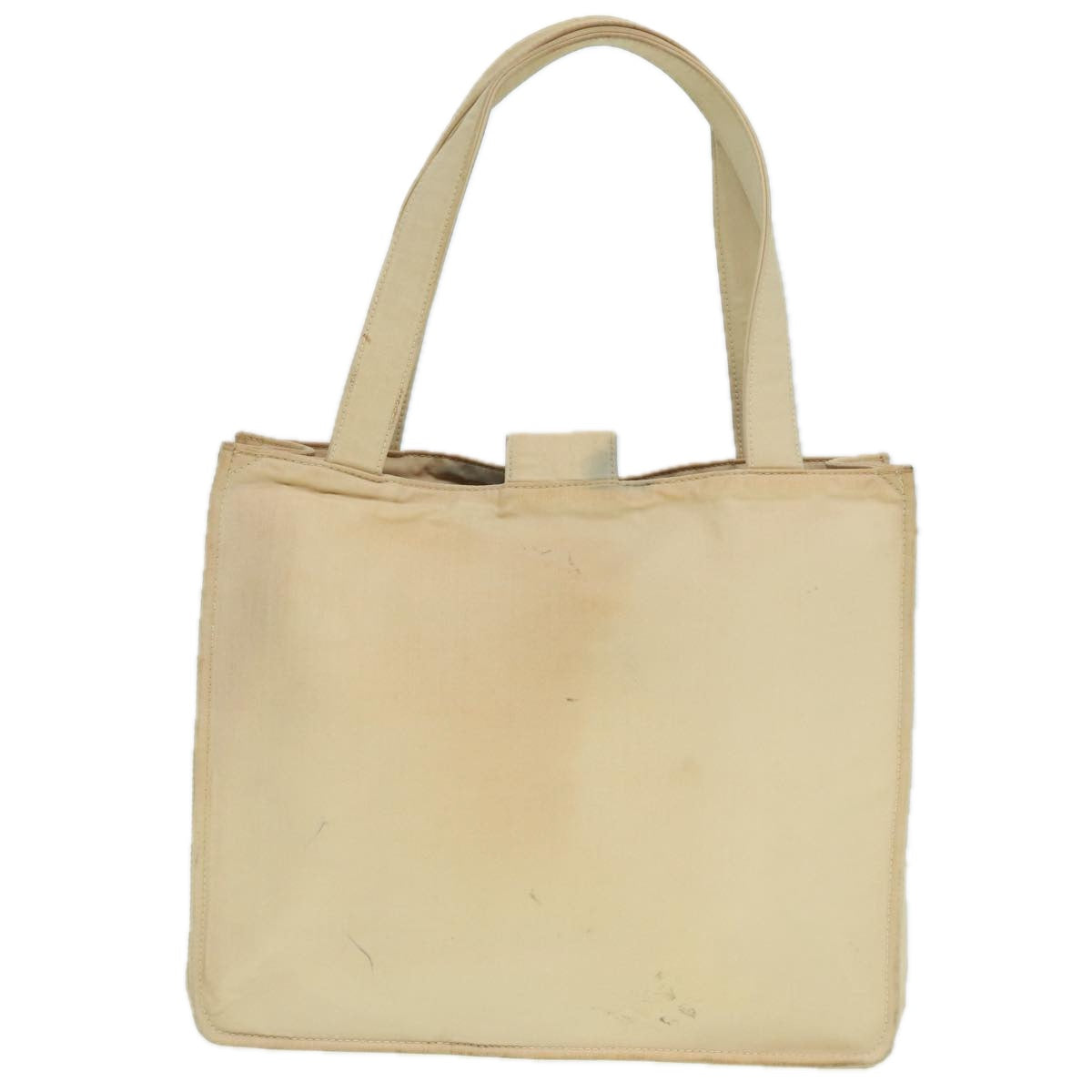 CHANEL Hand Bag Nylon Beige Gold CC bs17982
