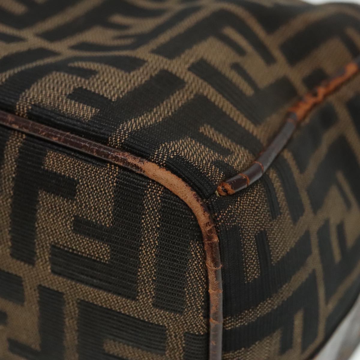 FENDI Zucca Canvas Hand Bag Brown bs18022