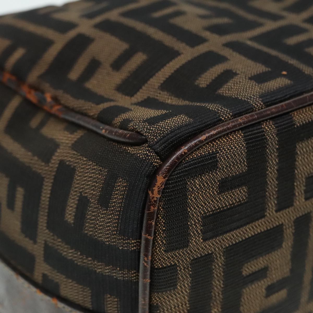 FENDI Zucca Canvas Hand Bag Brown bs18022
