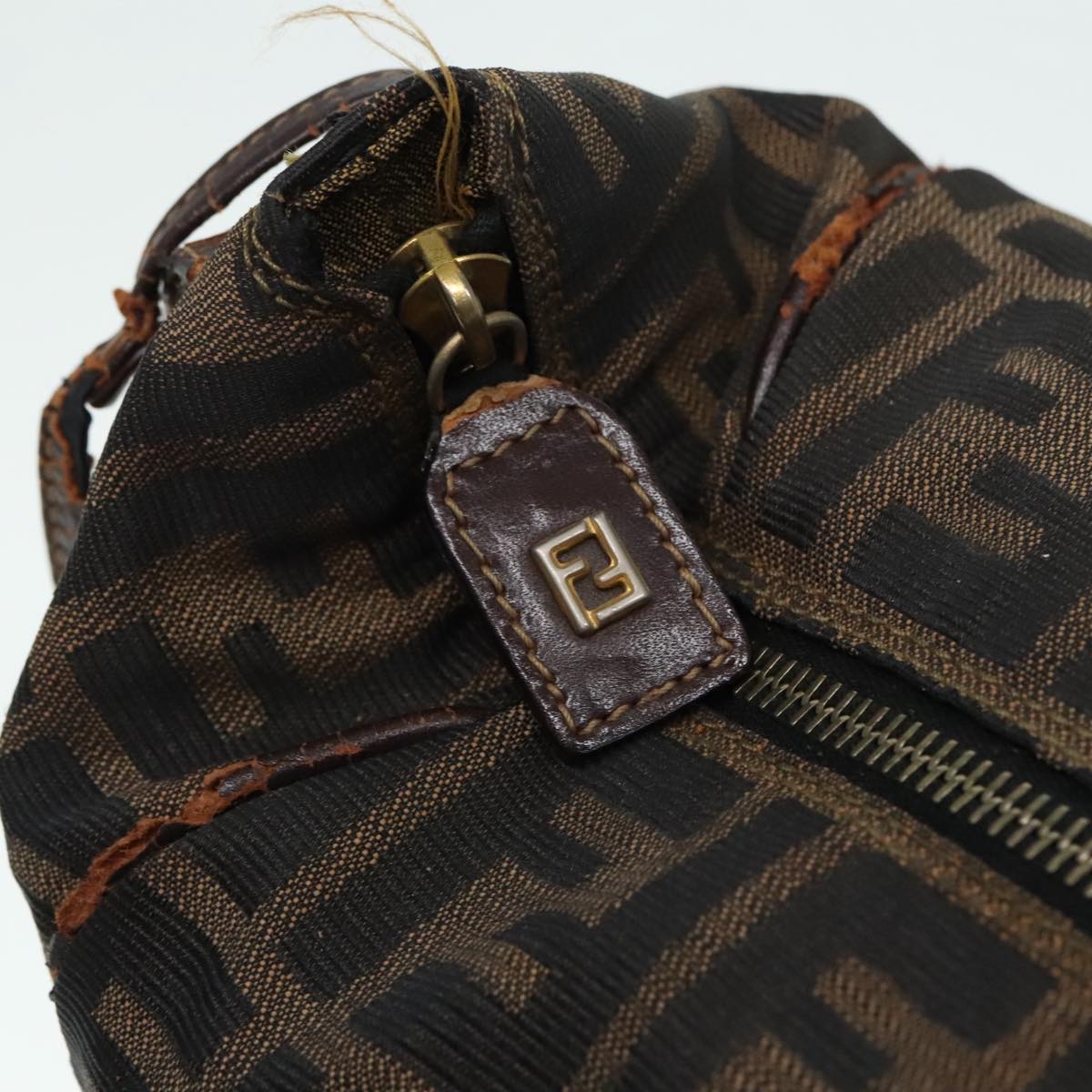 FENDI Zucca Canvas Hand Bag Brown bs18022