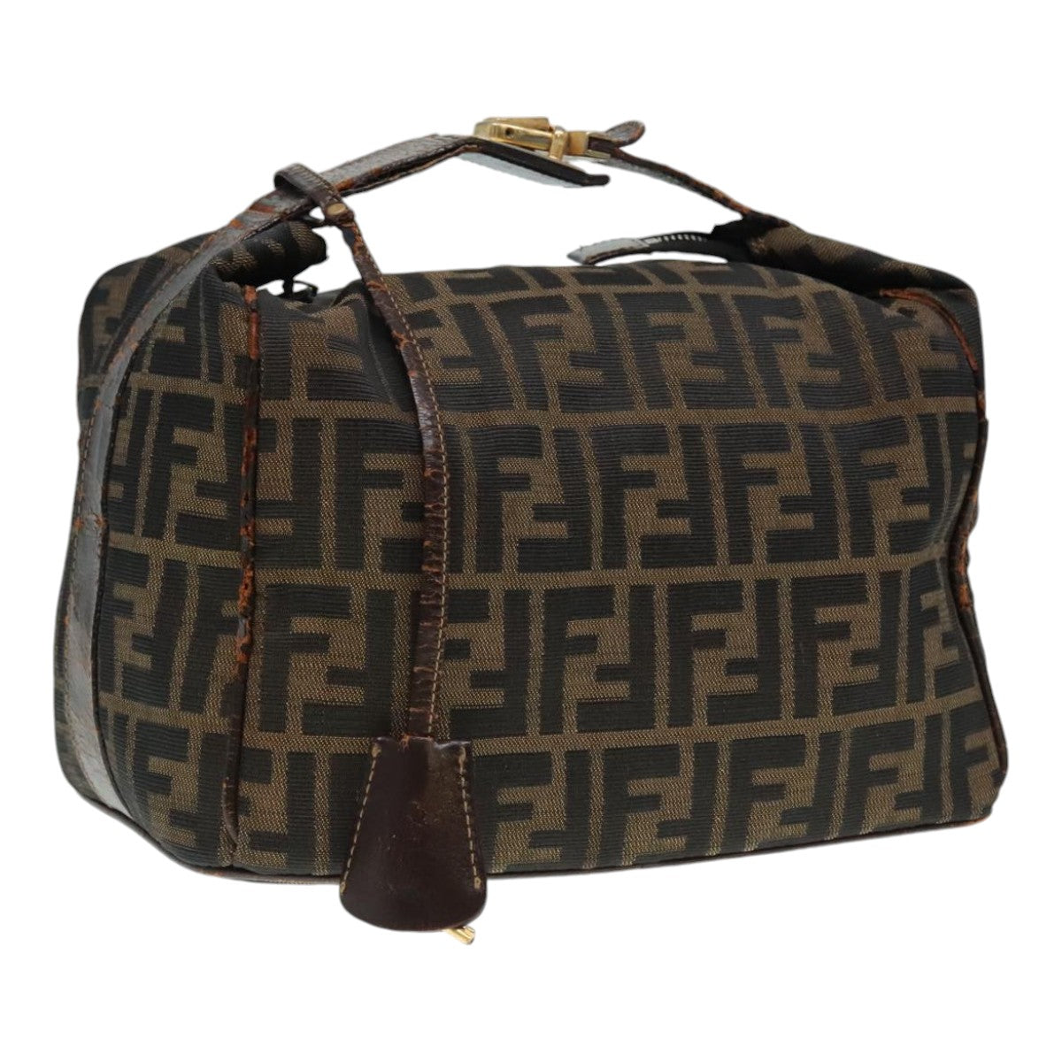 FENDI Zucca Canvas Hand Bag Brown bs18022