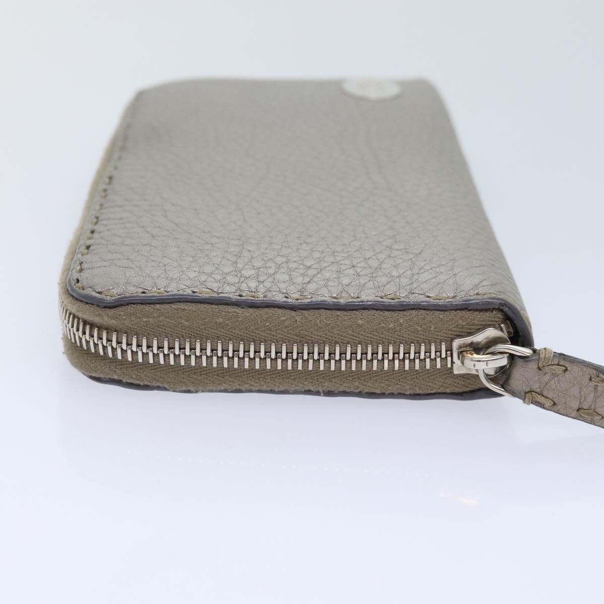 FENDI Celeria Long Wallet Leather Silver bs18313