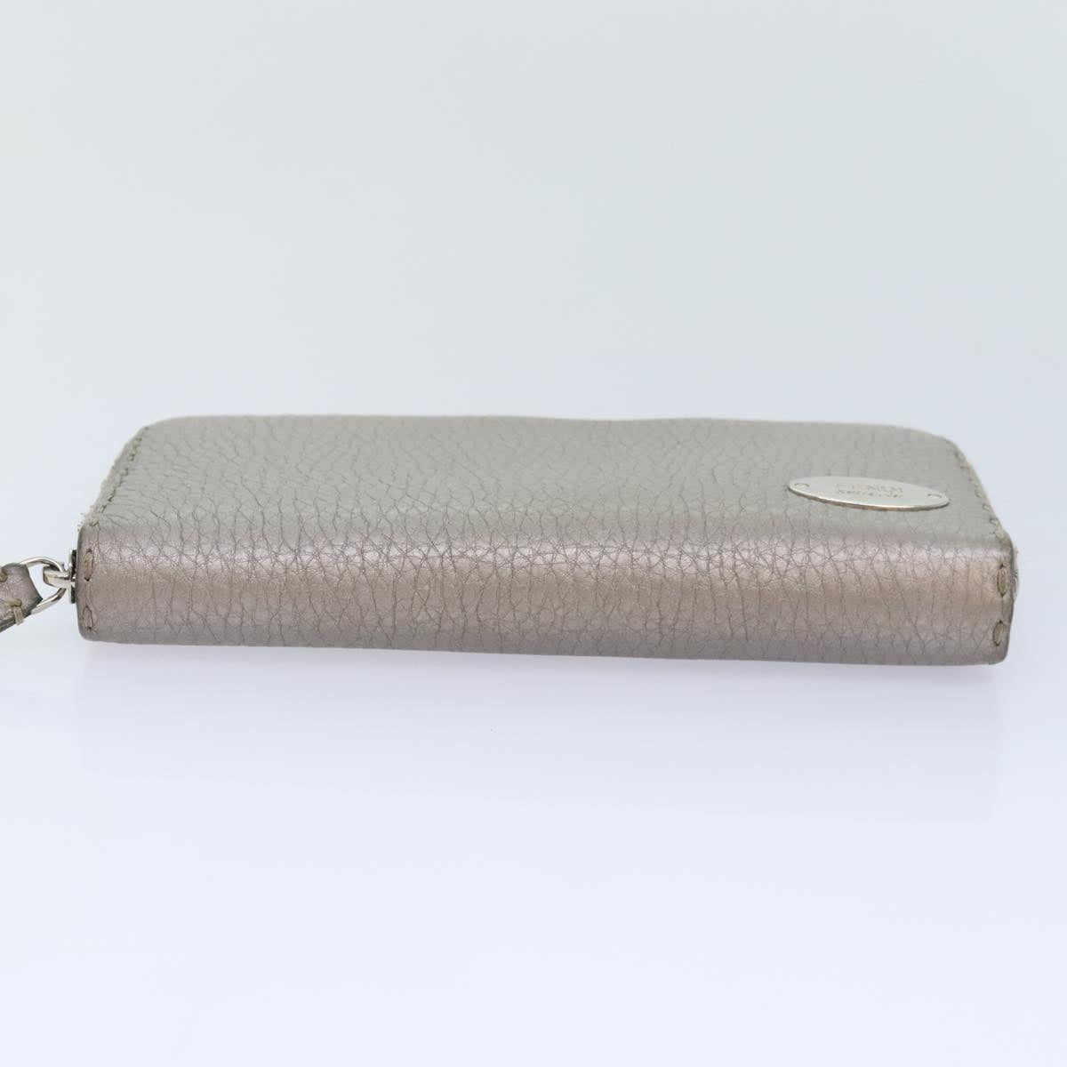 FENDI Celeria Long Wallet Leather Silver bs18313