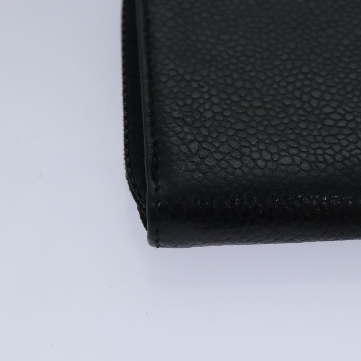 CHANEL Key Case Caviar Skin Black Gold CC bs18348