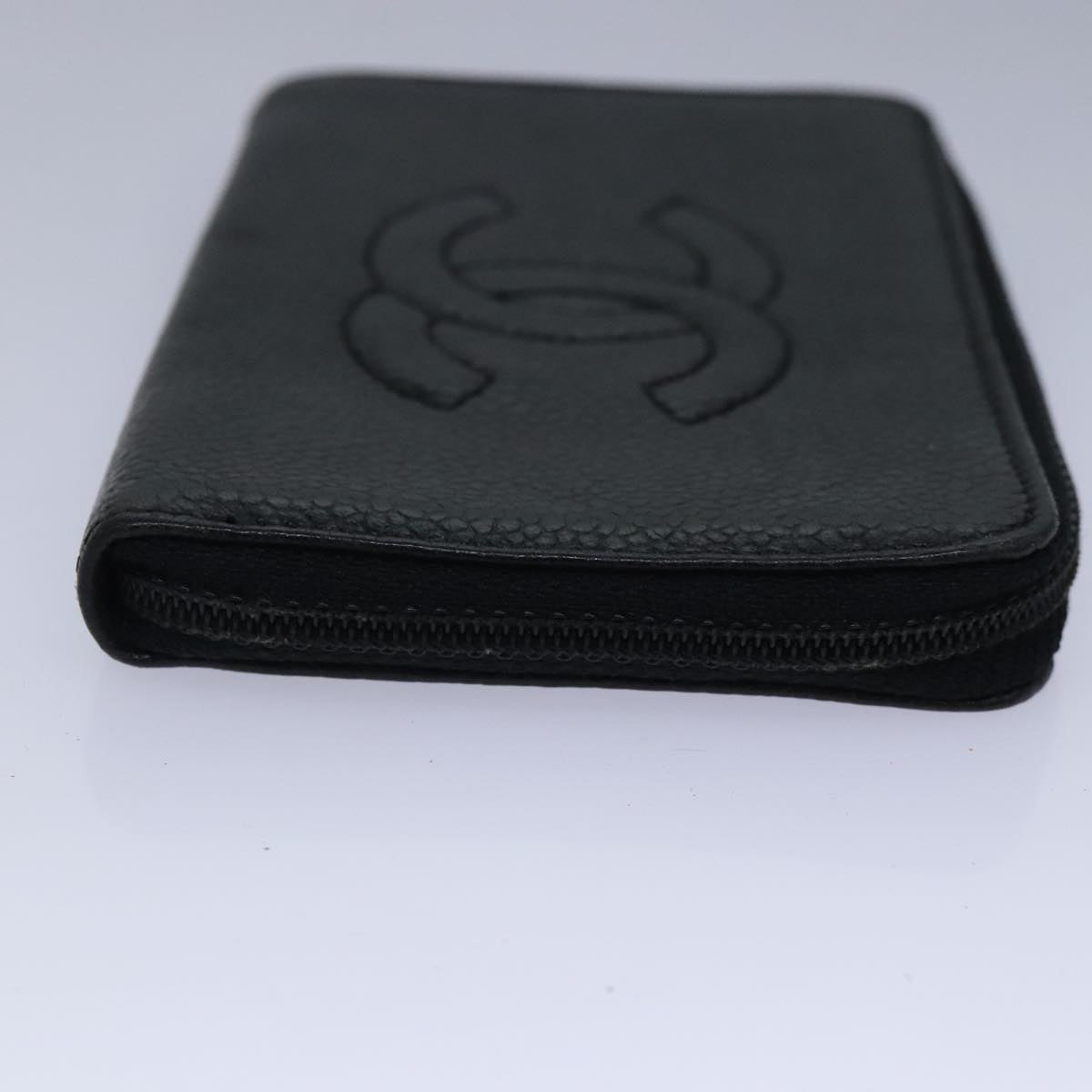 CHANEL Key Case Caviar Skin Black Gold CC bs18348