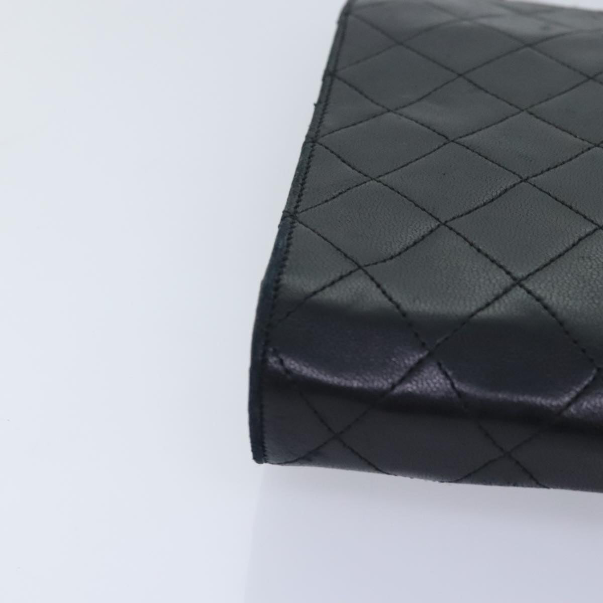 CHANEL Matelasse Chain Shoulder Bag Lamb Skin Black Gold CC bs18351