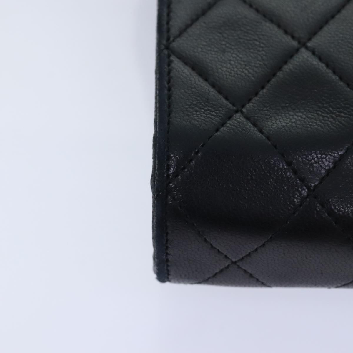 CHANEL Matelasse Chain Shoulder Bag Lamb Skin Black Gold CC bs18351