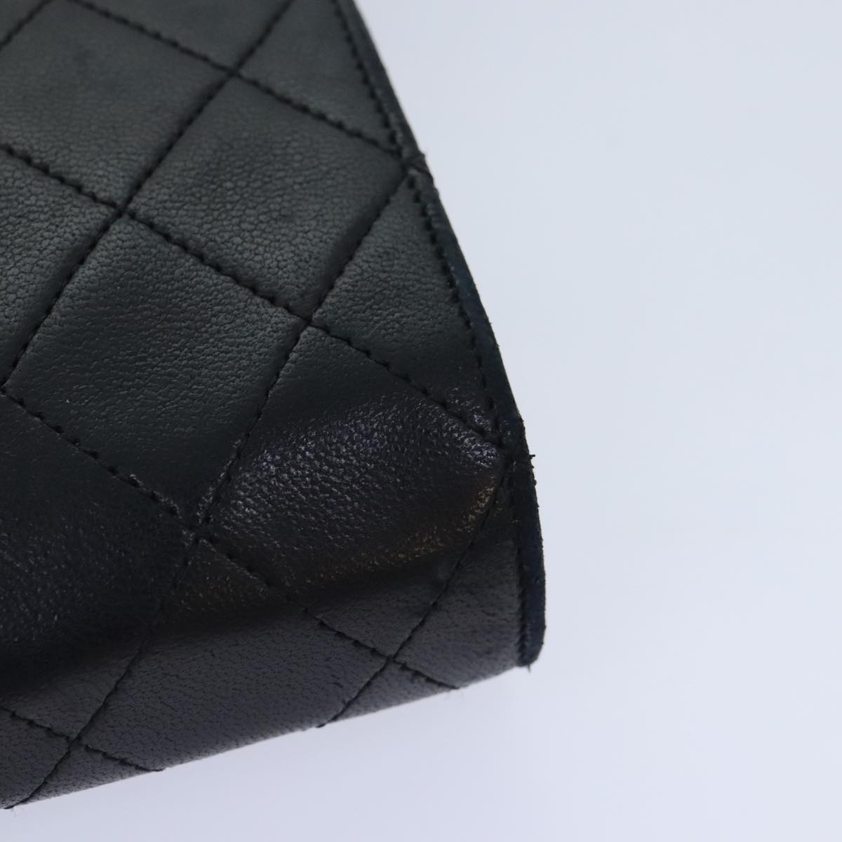 CHANEL Matelasse Chain Shoulder Bag Lamb Skin Black Gold CC bs18351
