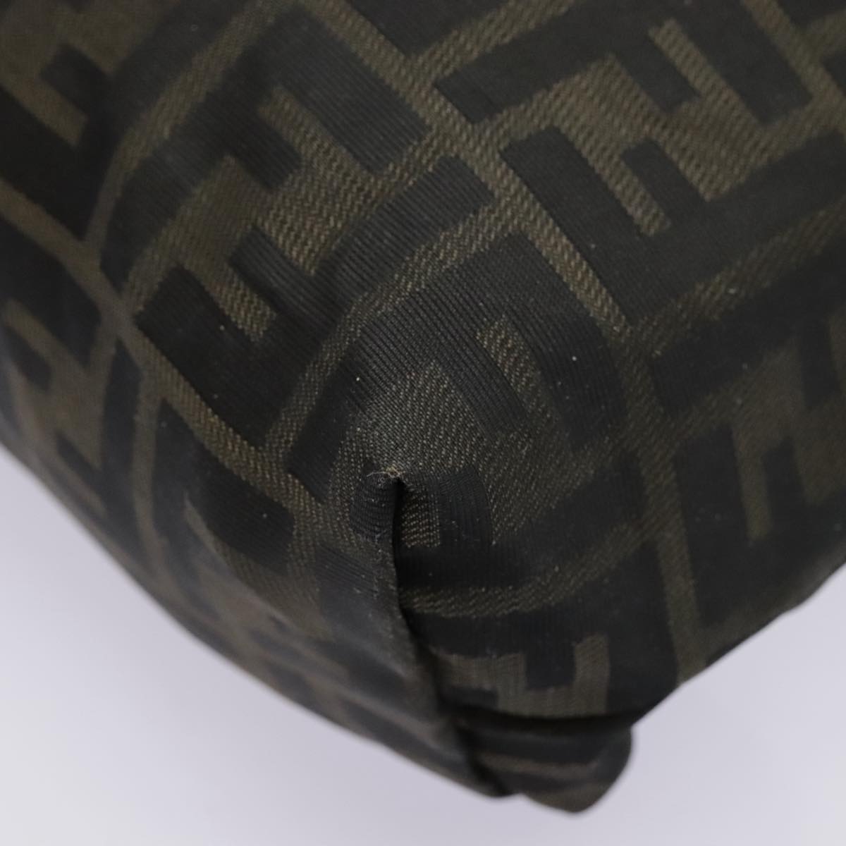 FENDI Zucca Canvas Hand Bag Brown Black bs18438