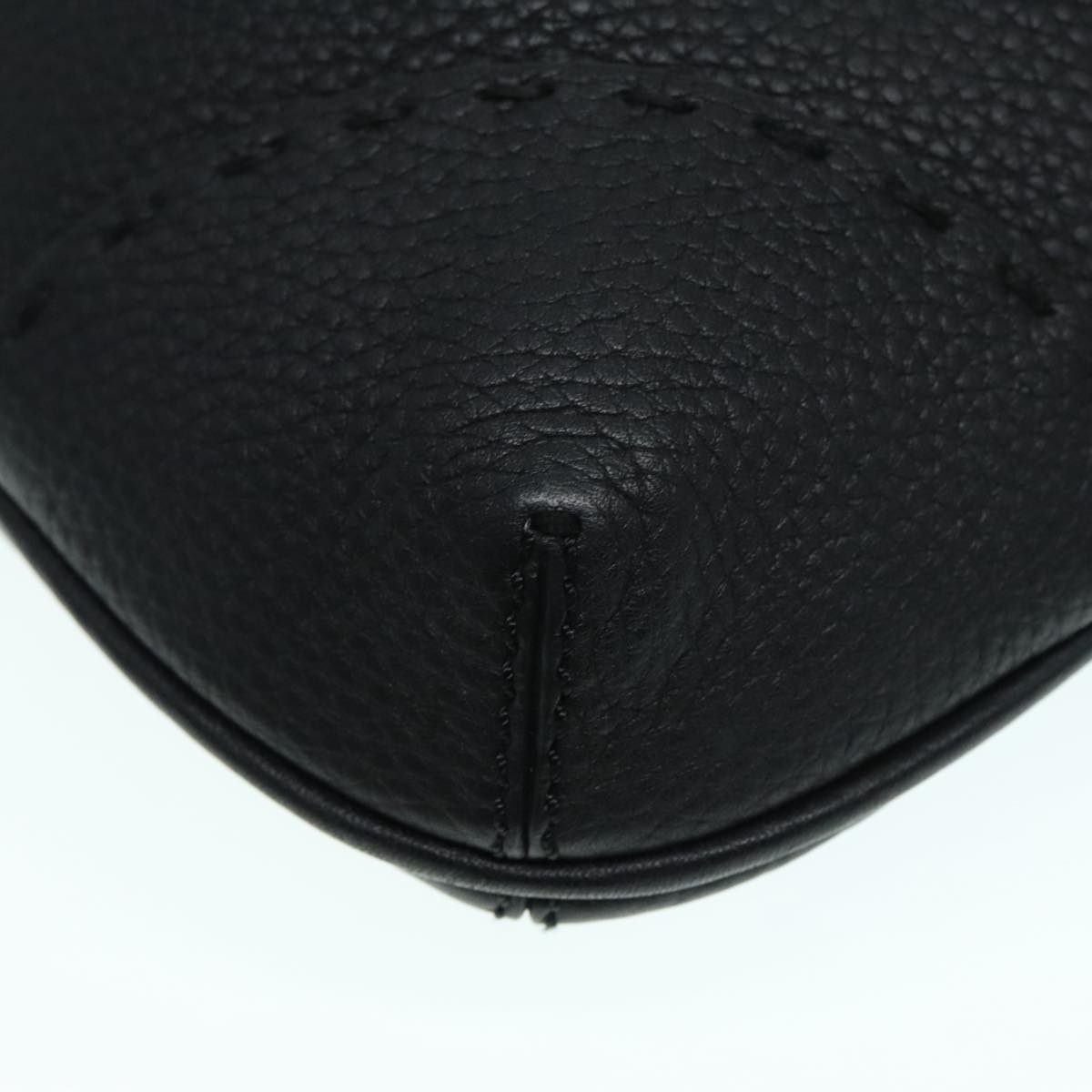 FENDI Celeria Shoulder Bag Leather Black Gold bs18442