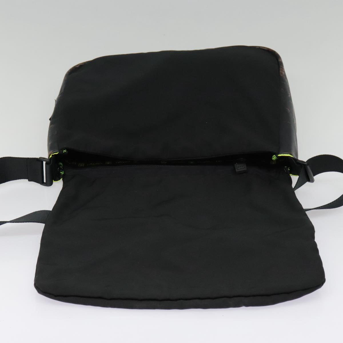 CHANEL Sports Shoulder Bag Nylon Black Silver CC bs18444