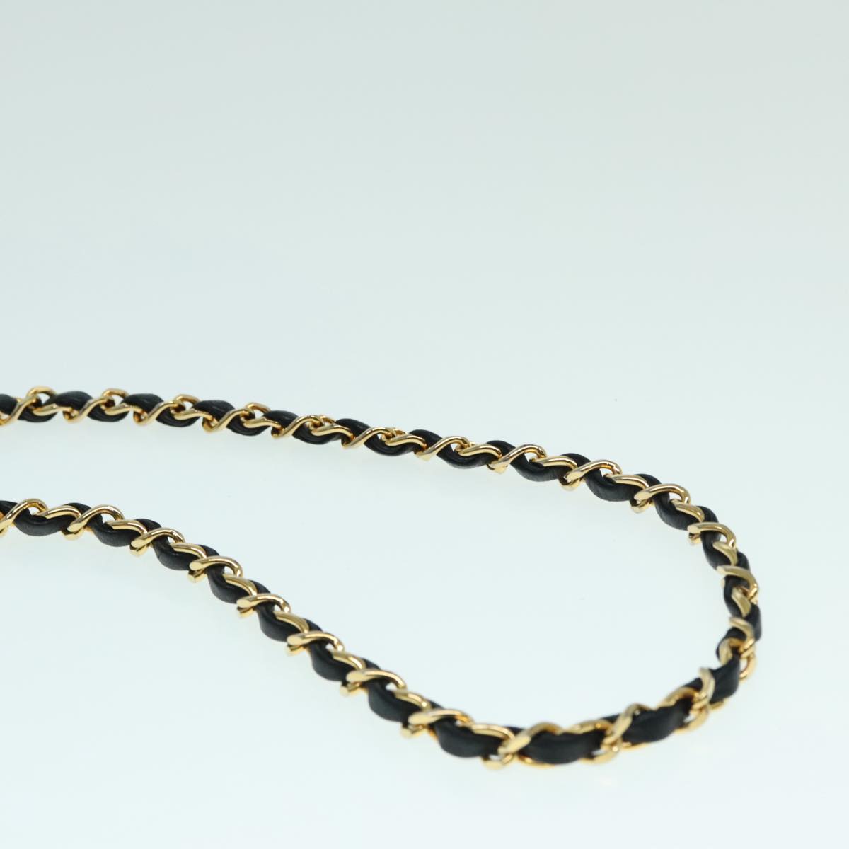 CHANEL Matelasse Chain Shoulder Bag Lamb Skin Gold Black CC bs18449