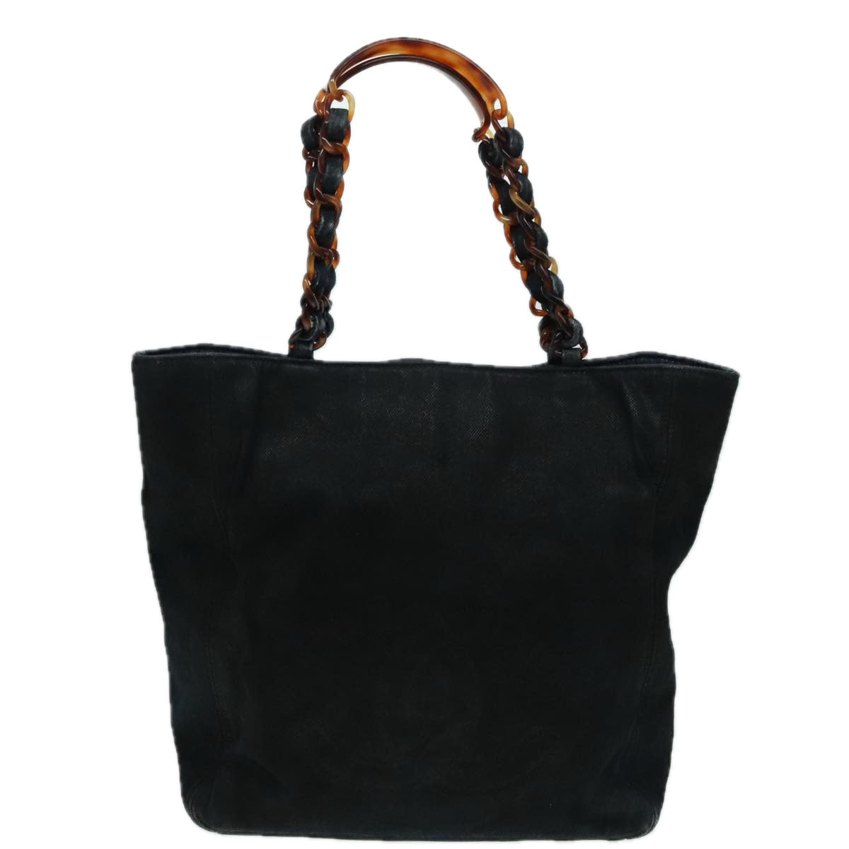 CHANEL COCO Mark Chain Tote Bag Denim Navy CC bs18458