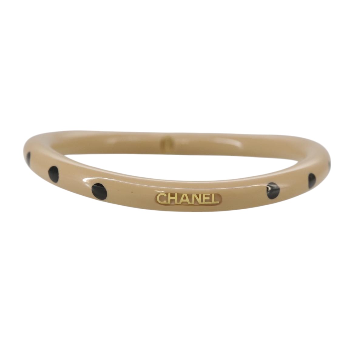 CHANEL Bracelet Plastic Beige CC bs18699
