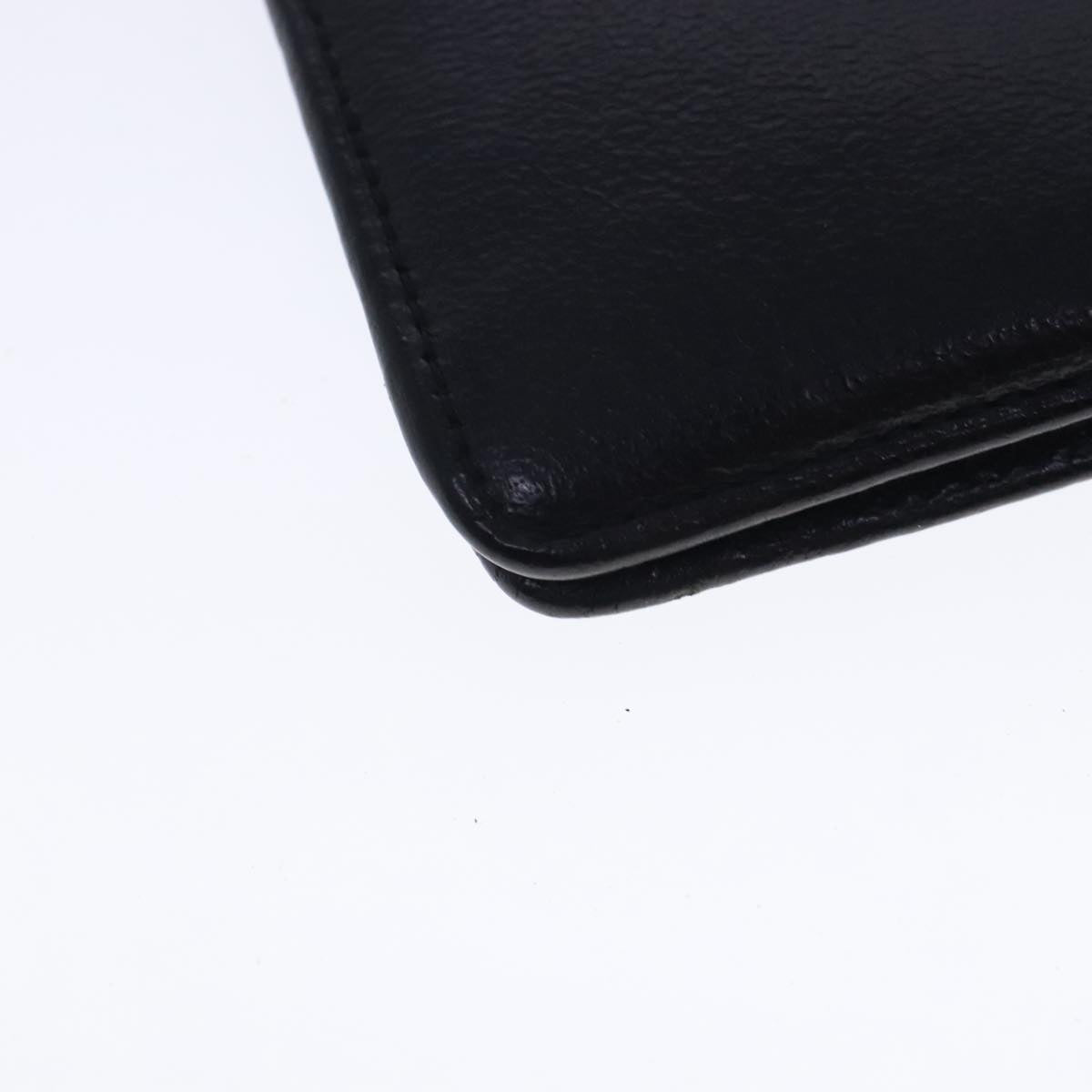 CHANEL COCO Mark Wallet Leather Black Gold CC bs18721