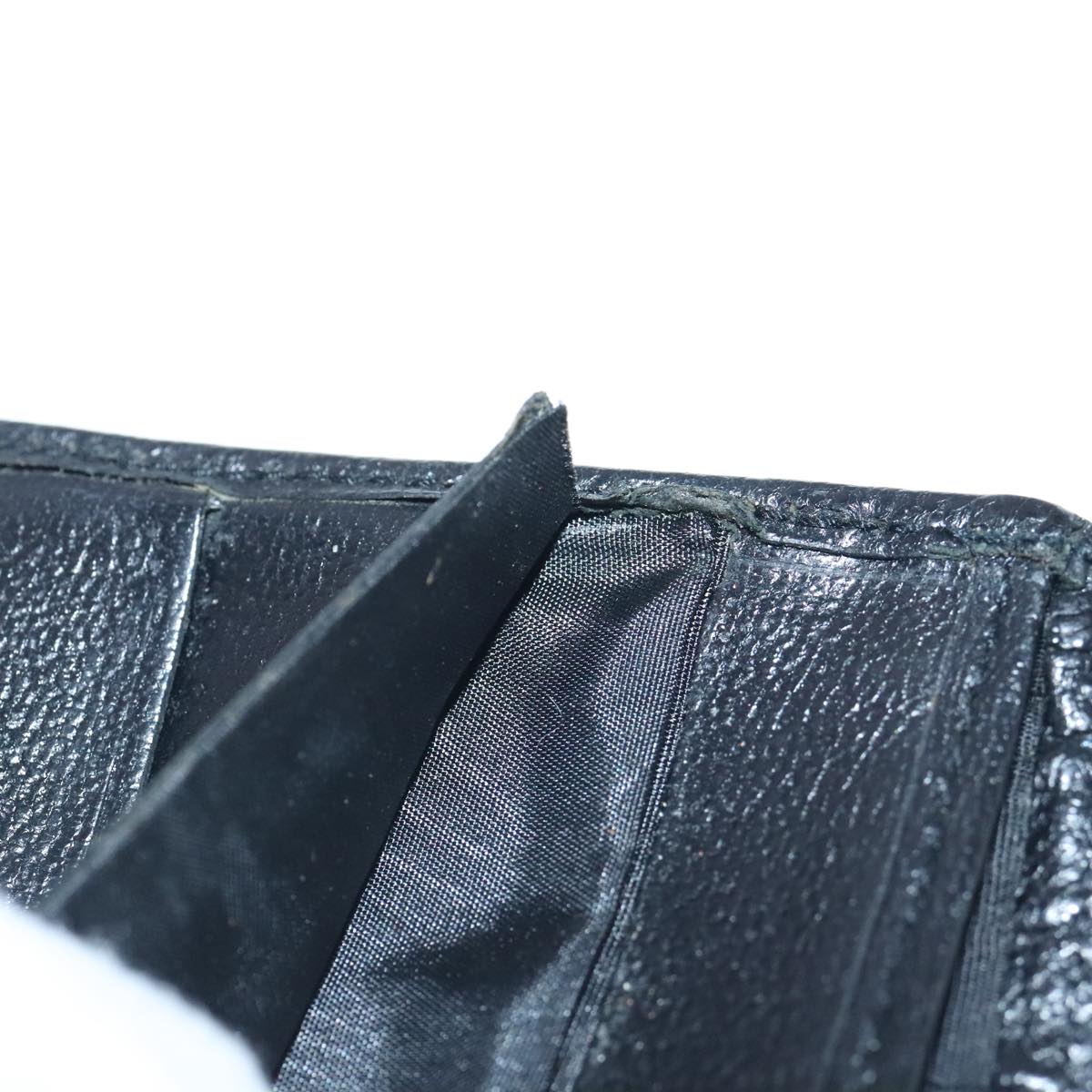 CHANEL COCO Mark Wallet Leather Black Gold CC bs18721