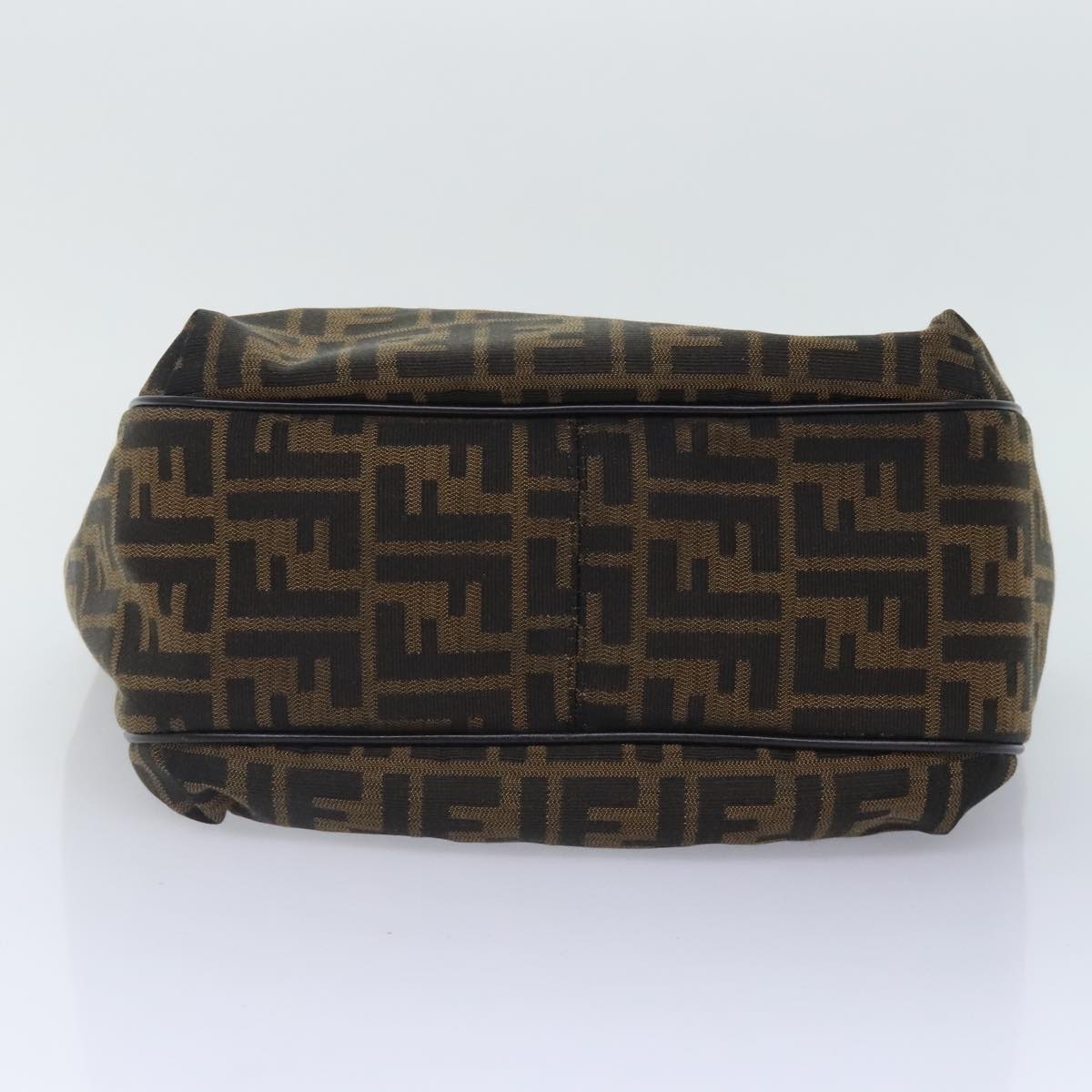 FENDI Zucca Canvas Tote Bag Brown Black gold bs18837
