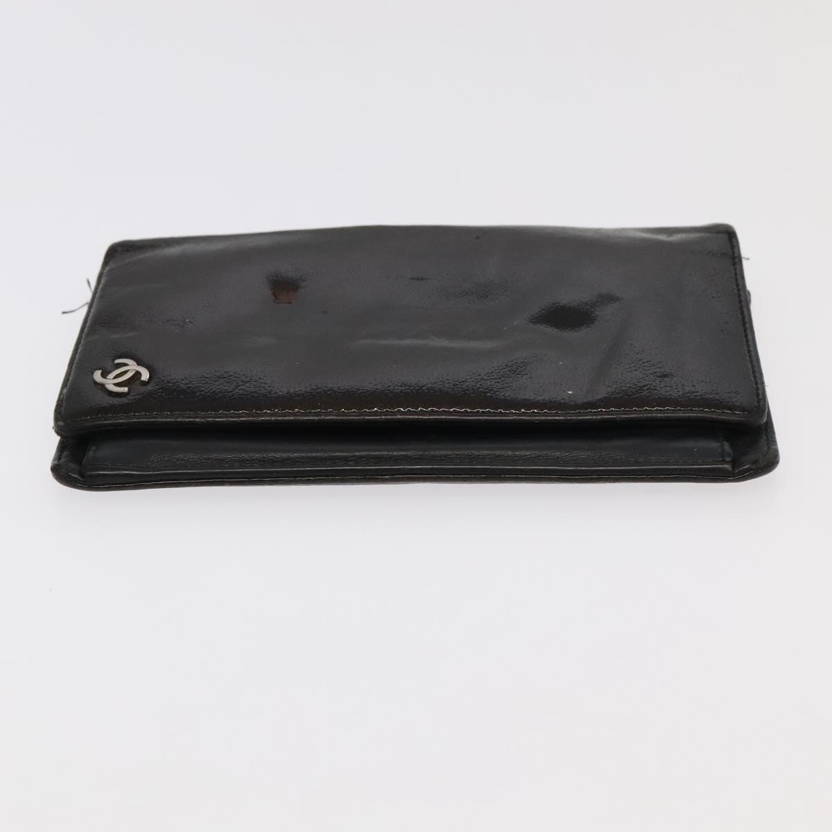 CHANEL Wallet Leather 3Set Black Beige CC bs18941