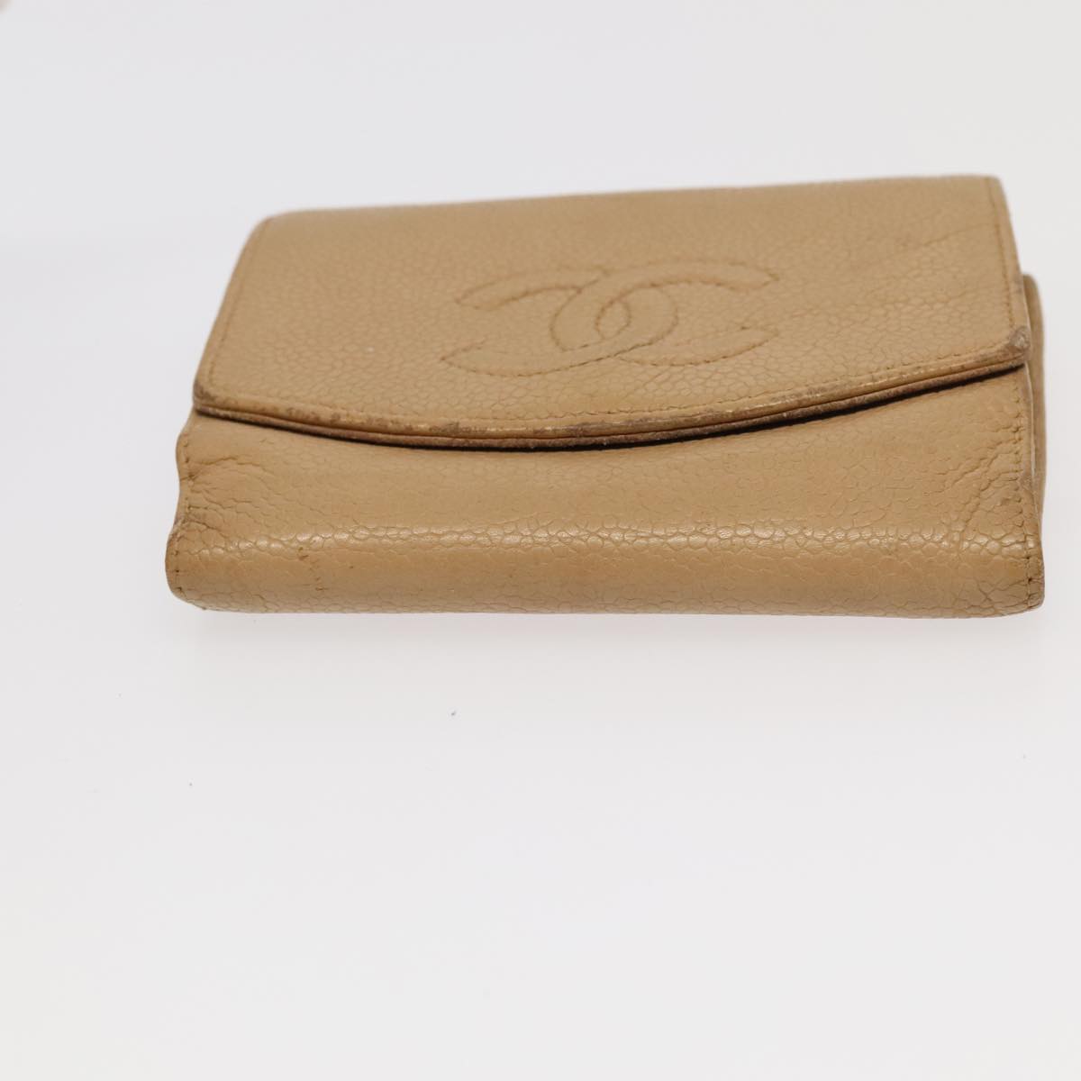 CHANEL Wallet Leather 3Set Black Beige CC bs18941