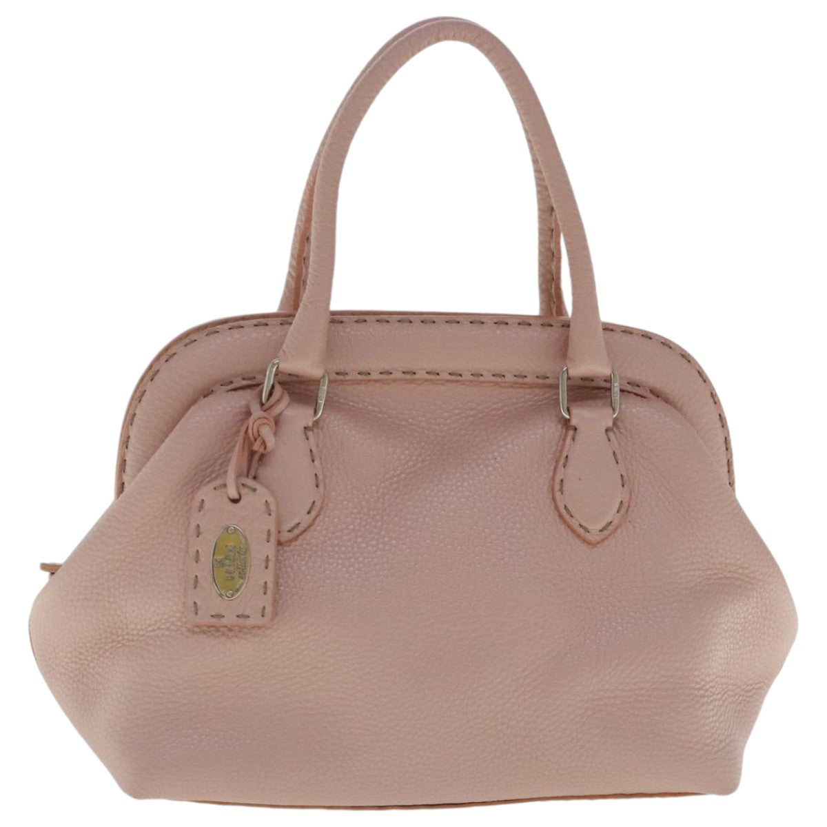 FENDI Celeria Hand Bag Leather Pink Silver bs19021