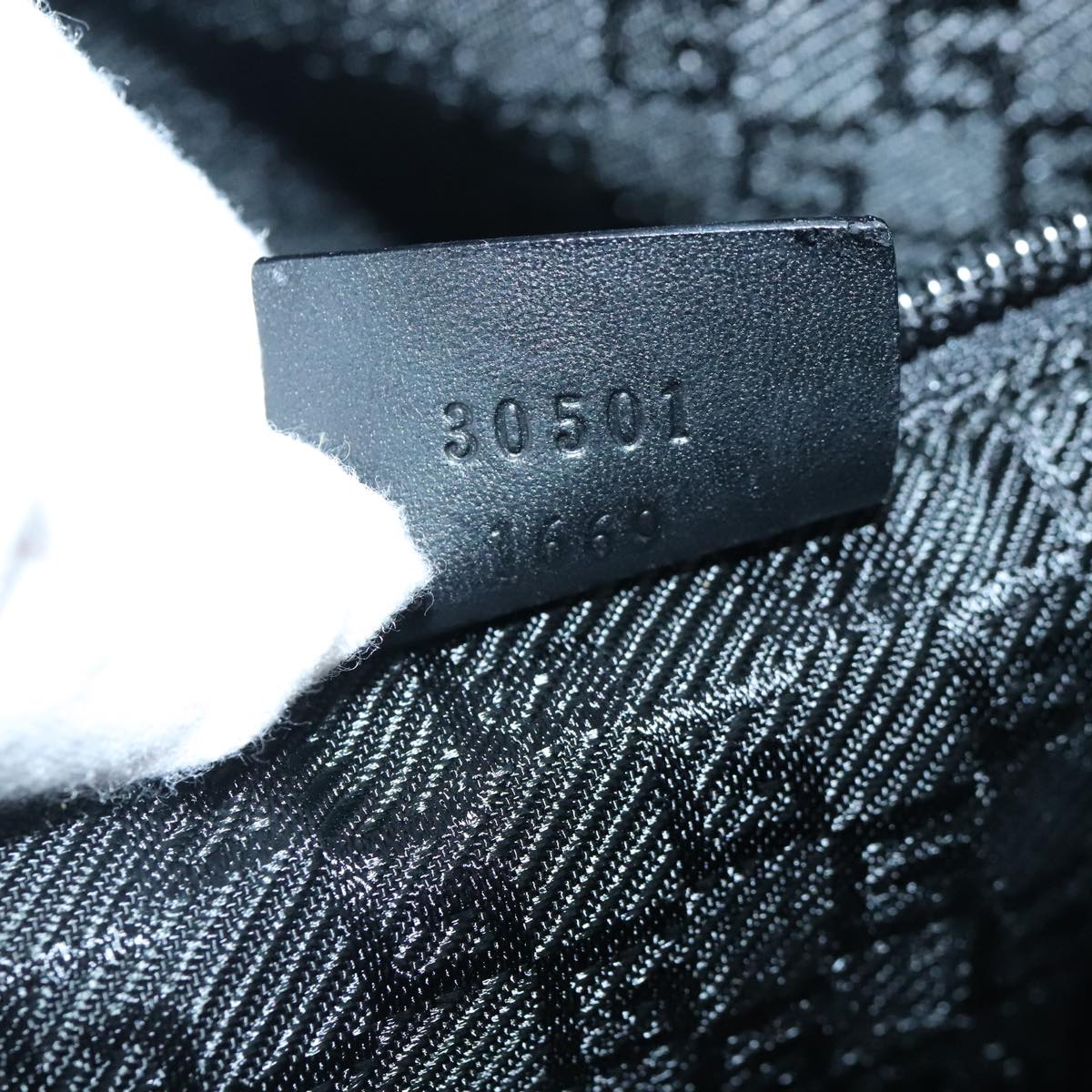 GUCCI Shoulder Bag Canvas Black Silver bs19043