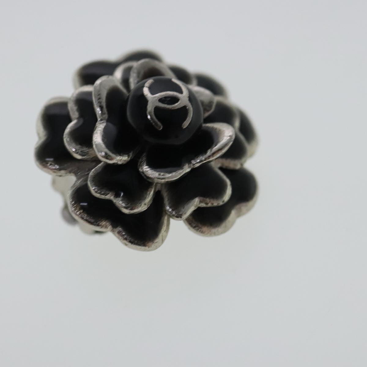 CHANEL Earring metal Black CC bs19065