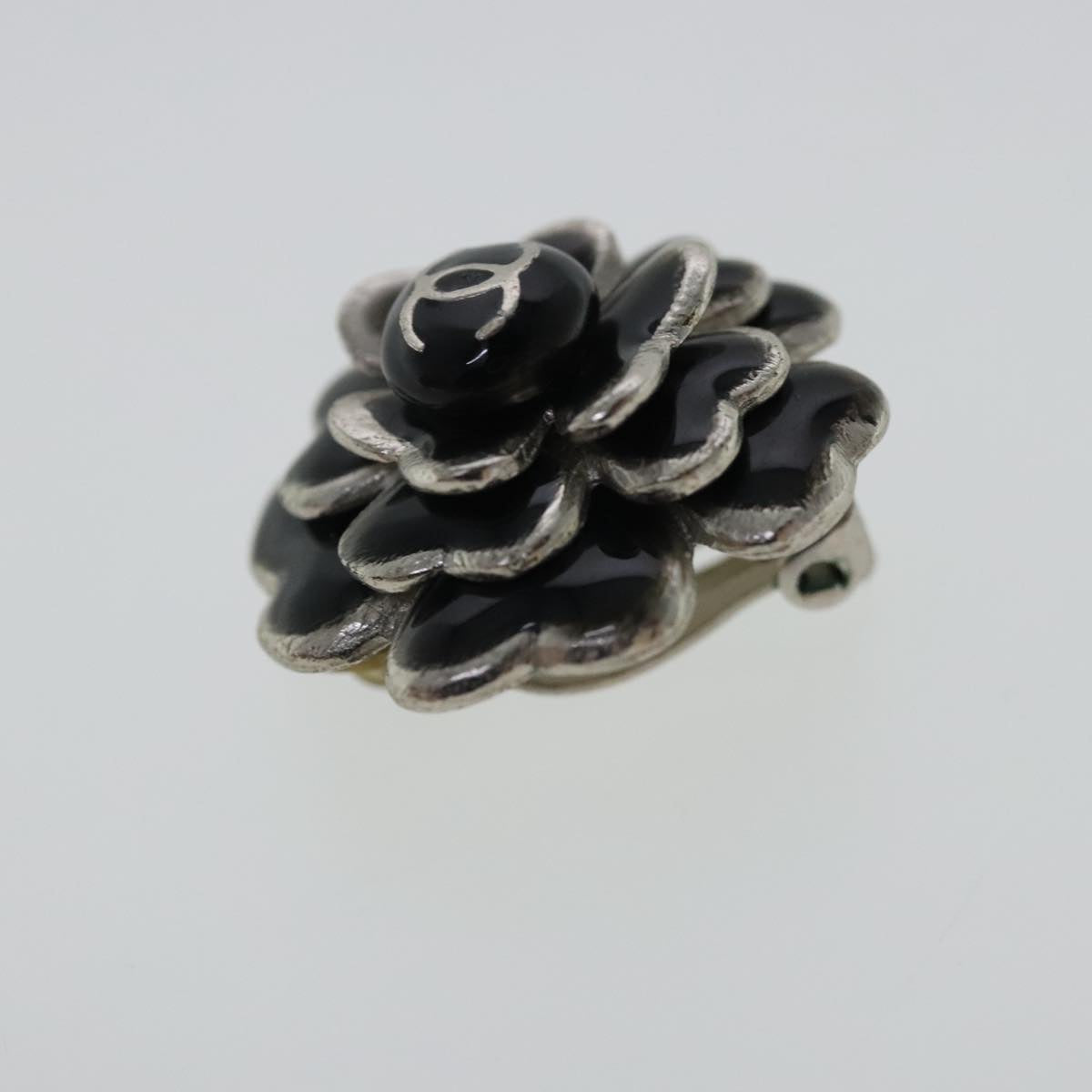 CHANEL Earring metal Black CC bs19065