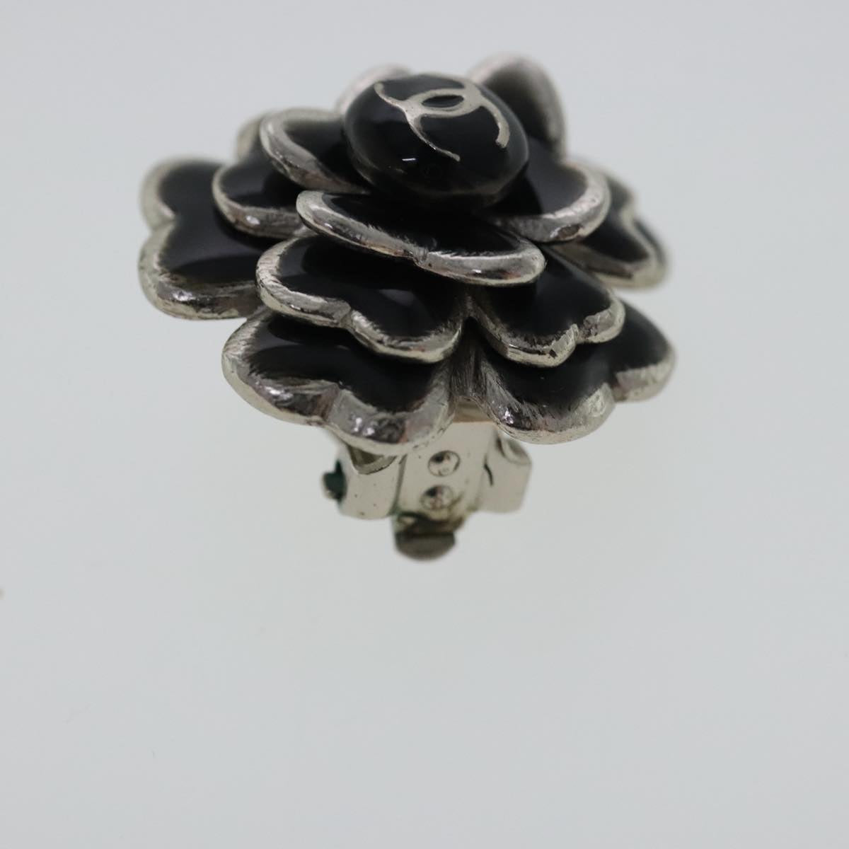 CHANEL Earring metal Black CC bs19065