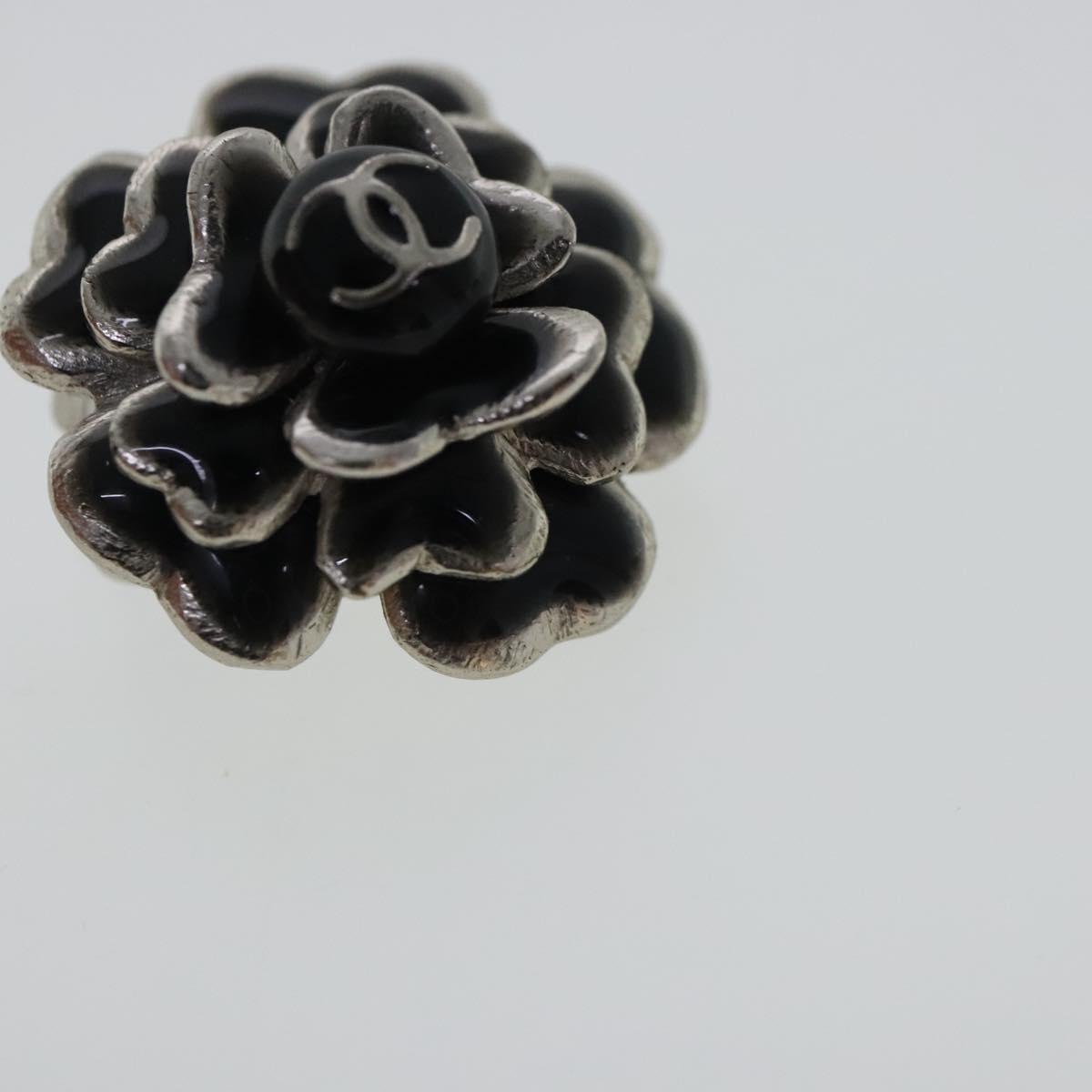 CHANEL Earring metal Black CC bs19065