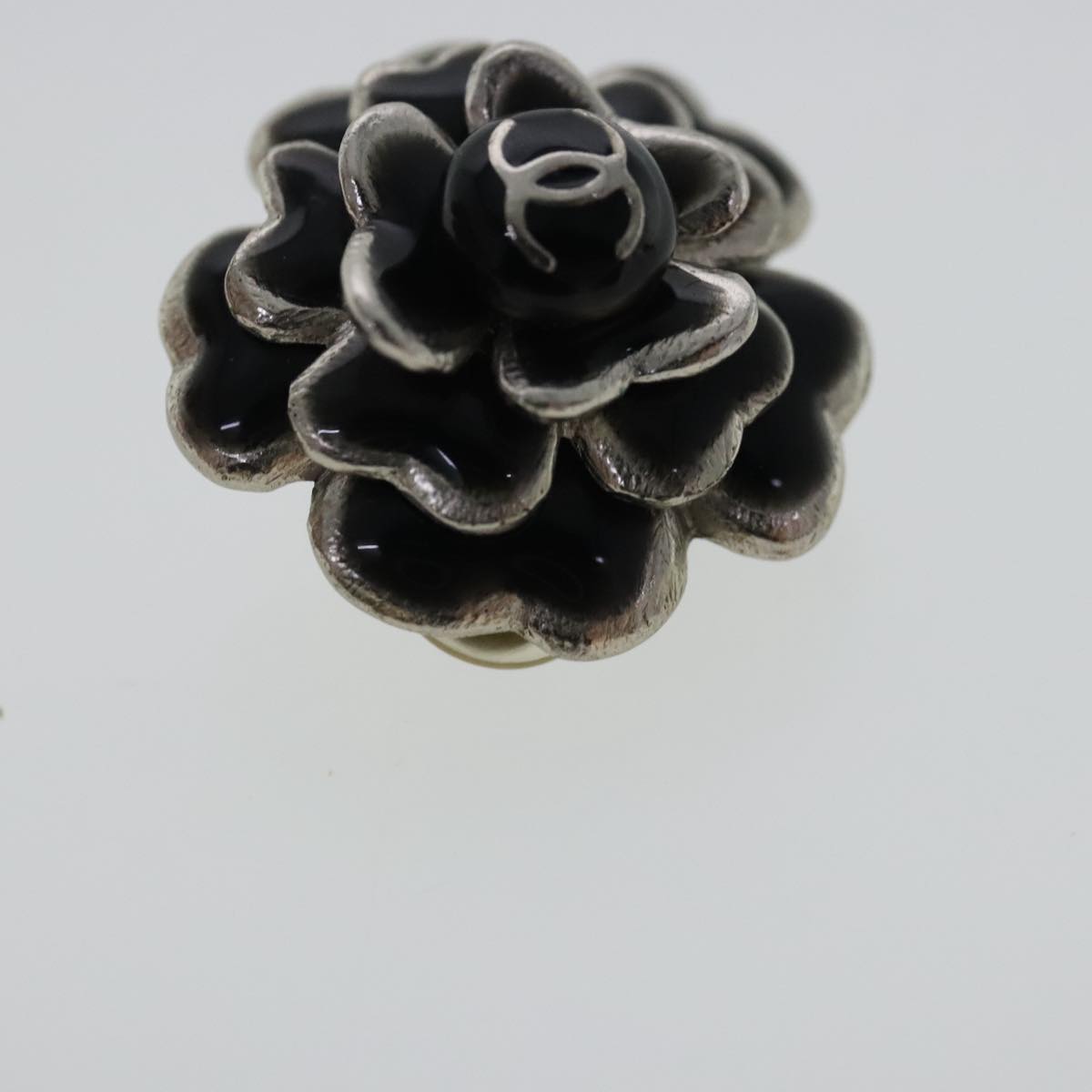 CHANEL Earring metal Black CC bs19065