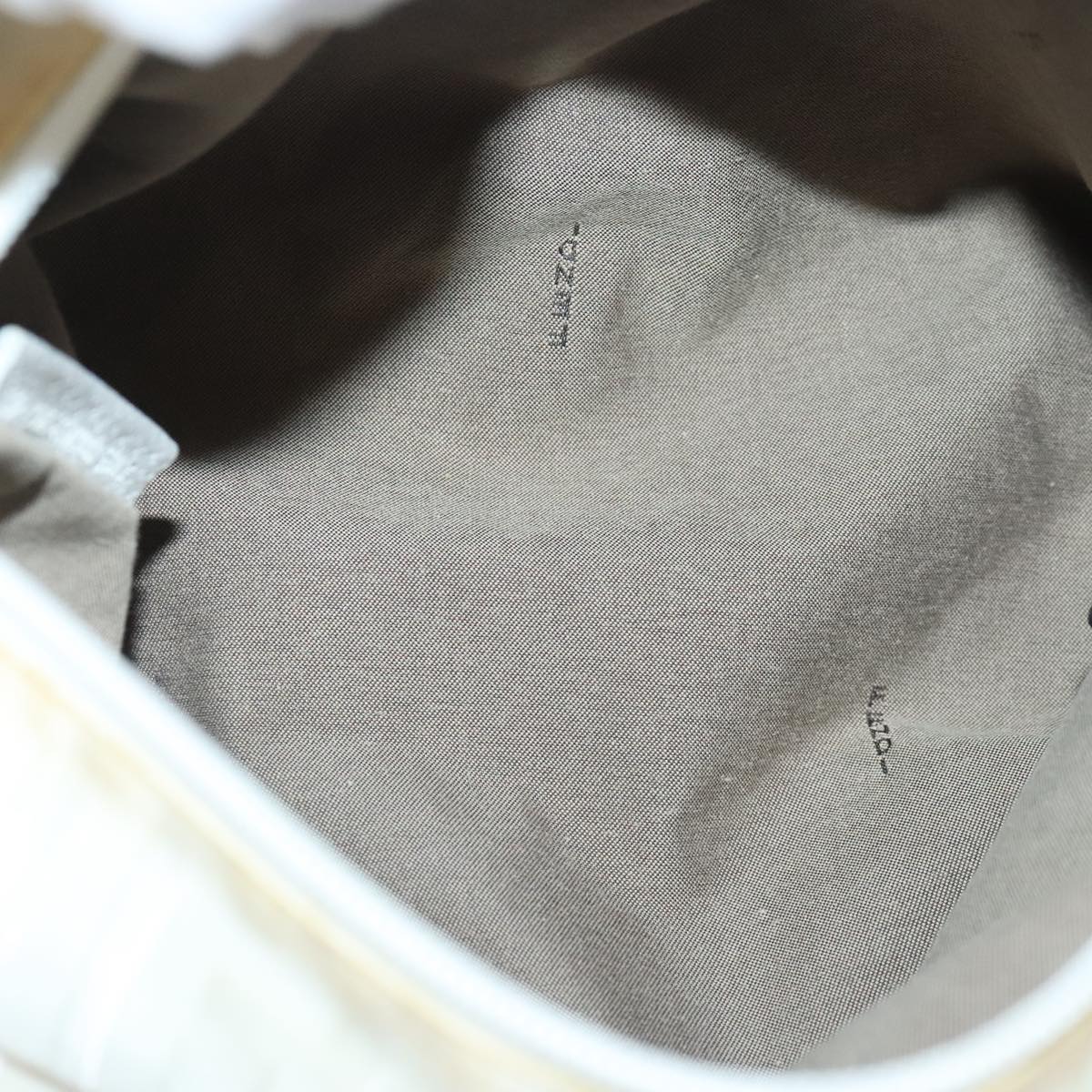 FENDI Zucca Canvas Hand Bag Silver White bs19074