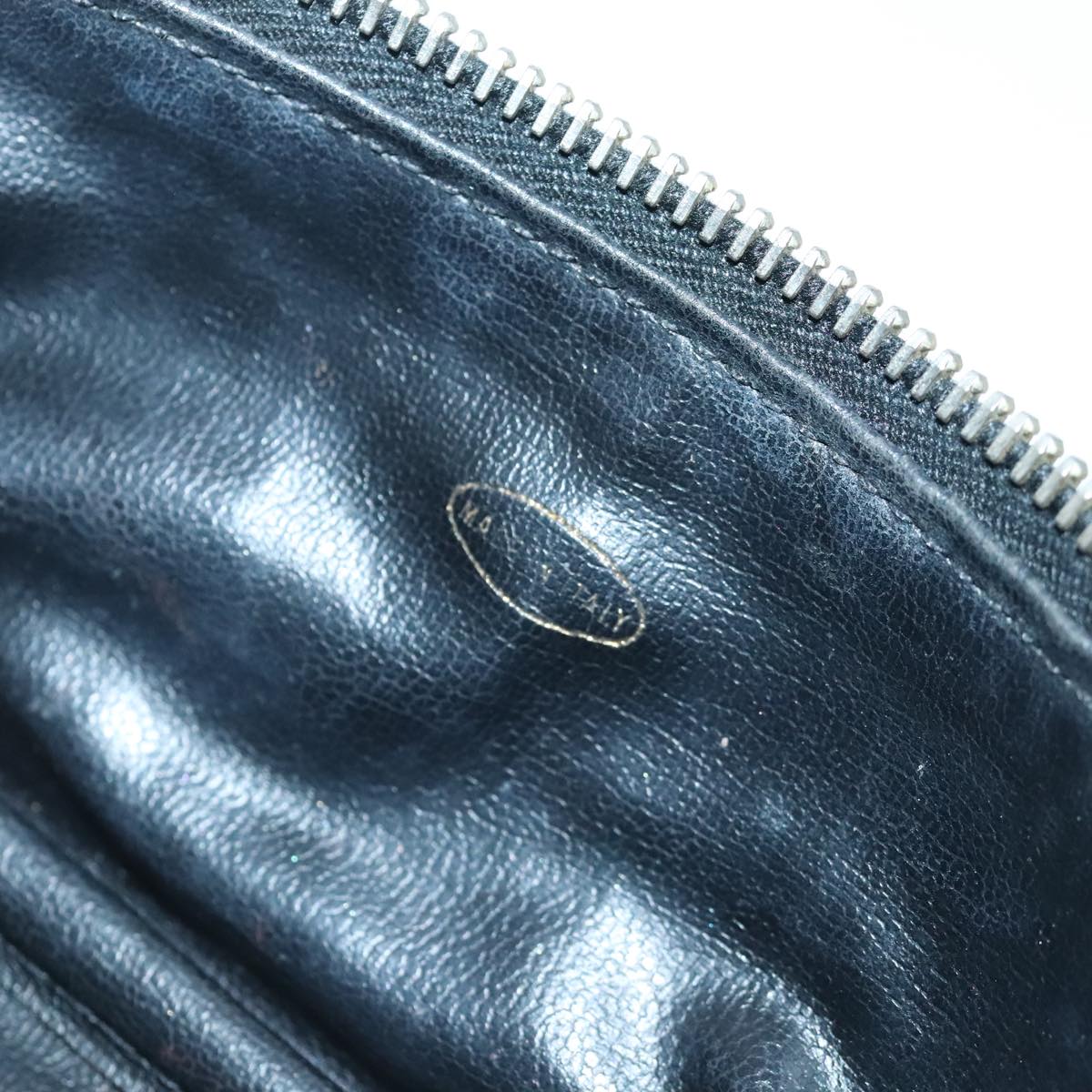 CHANEL Bicolore Vanity Cosmetic Pouch Leather Black Gold CC bs19077
