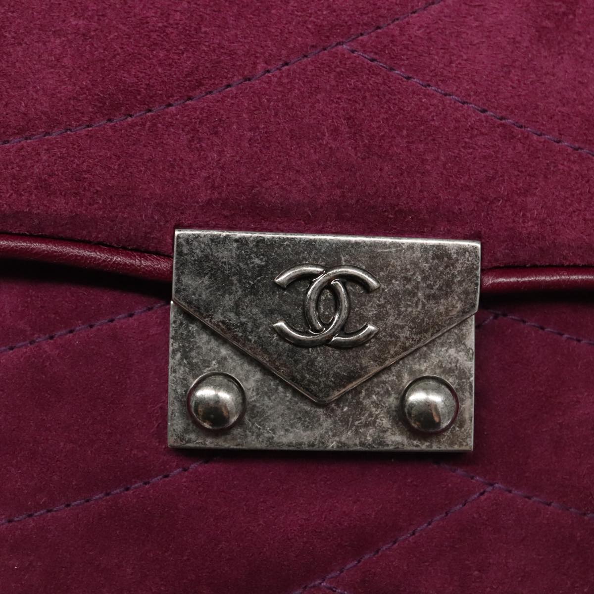CHANEL Cruise line Chain Shoulder Bag Suede Purple CC bs19199A