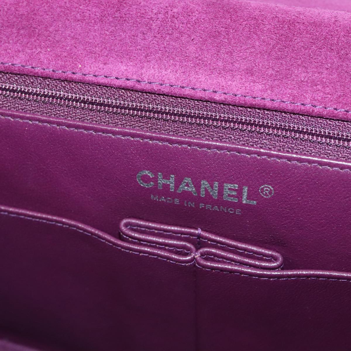 CHANEL Cruise line Chain Shoulder Bag Suede Purple CC bs19199A