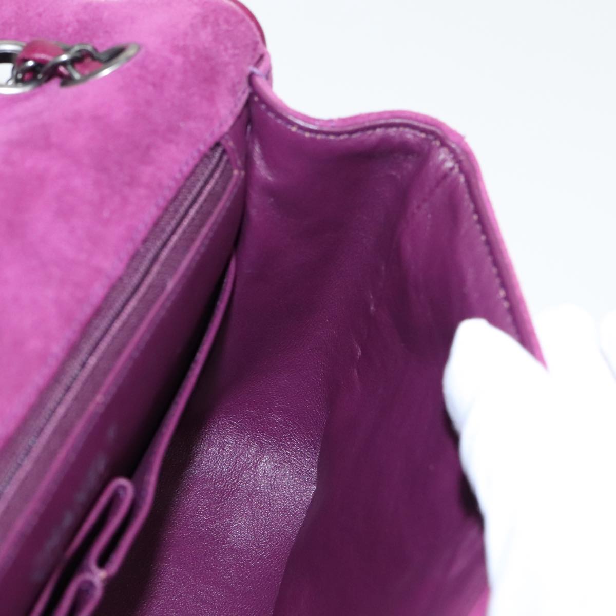 CHANEL Cruise line Chain Shoulder Bag Suede Purple CC bs19199A