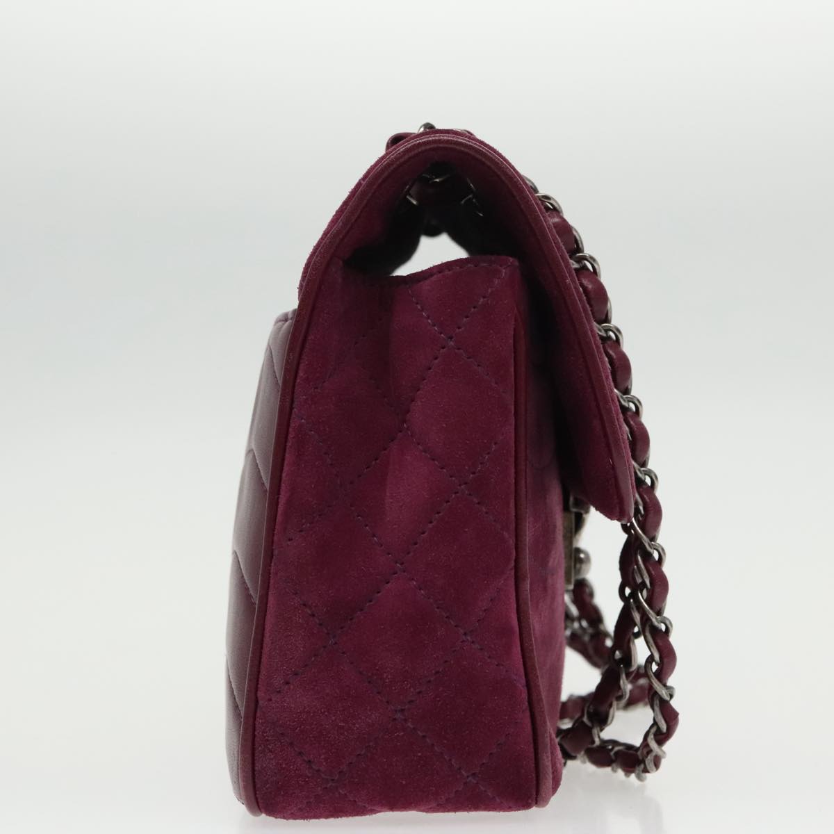 CHANEL Cruise line Chain Shoulder Bag Suede Purple CC bs19199A