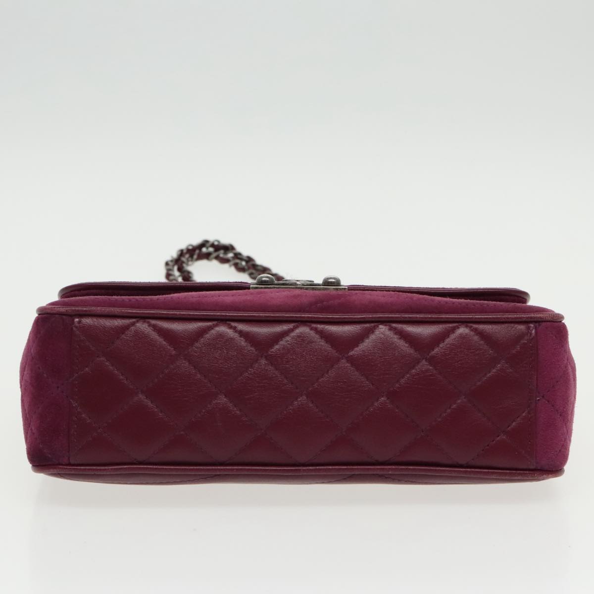 CHANEL Cruise line Chain Shoulder Bag Suede Purple CC bs19199A