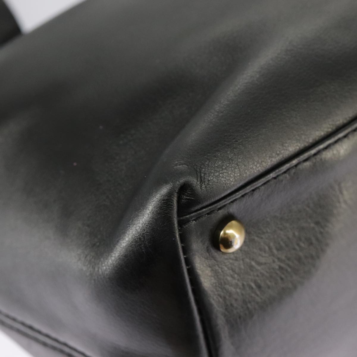 CHANEL Hand Bag Leather 2way Black Gold CC bs19252